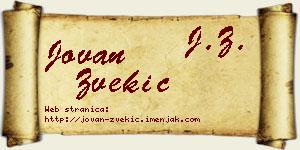 Jovan Zvekić vizit kartica